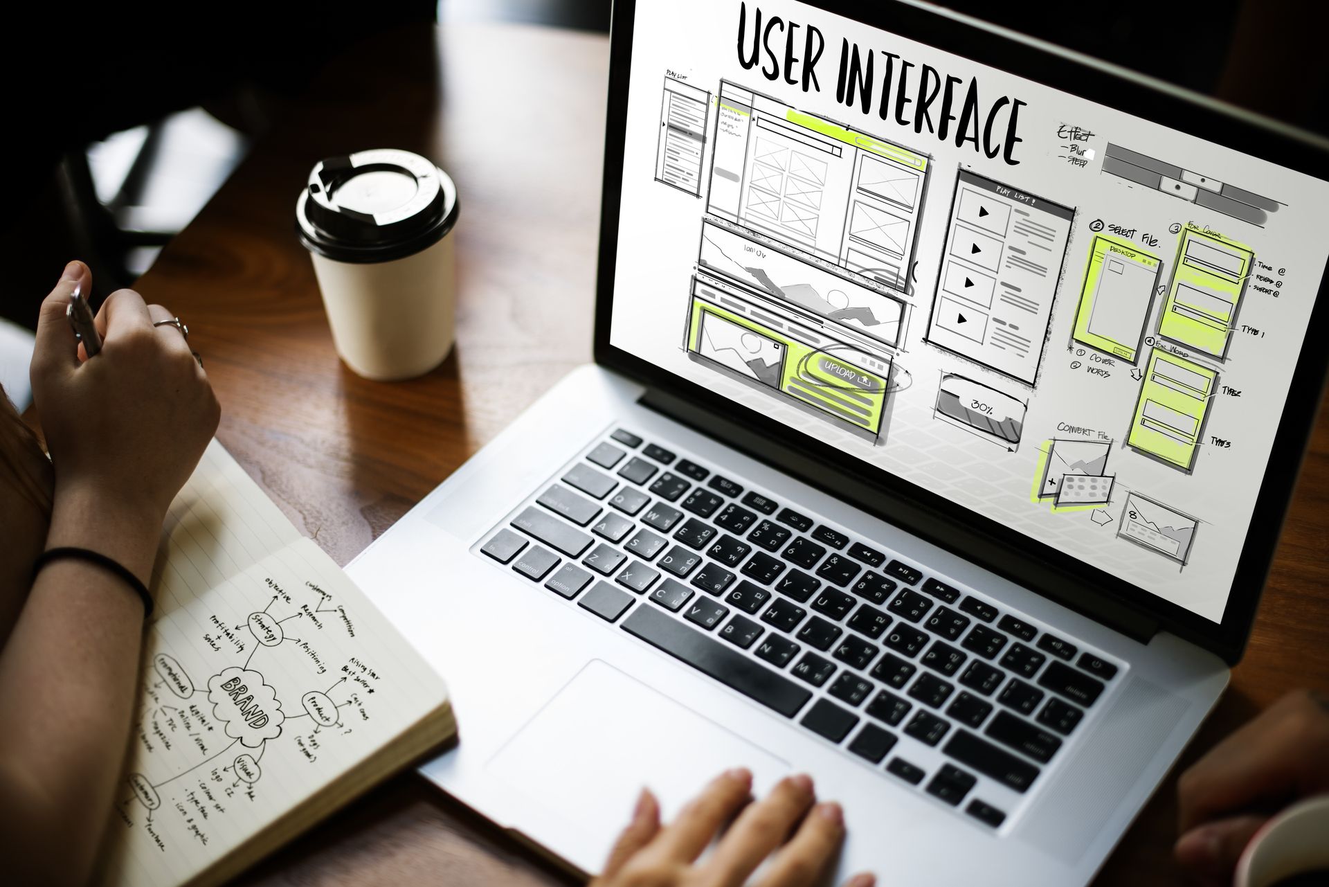 Website design on a laptop