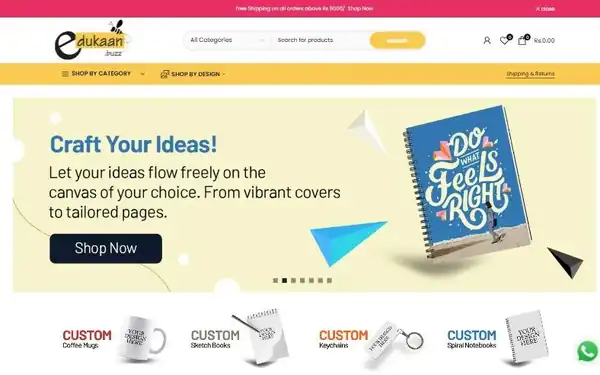 eDukaan online store homepage, built on Shopify